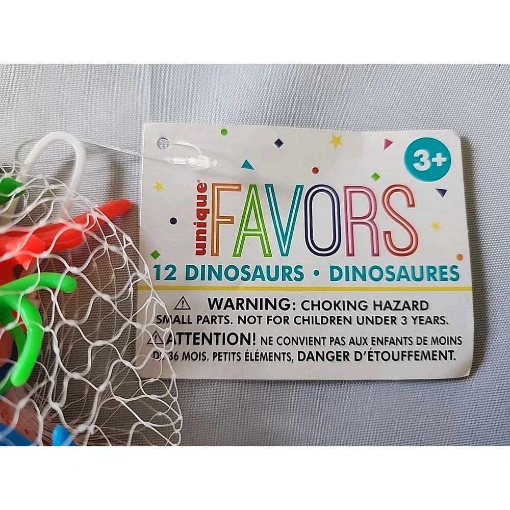 12pc Dinosaur Party Favors Fun Colors Mini Plastic Variety Dinosaurs Cake Topper